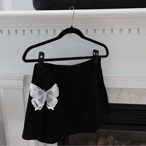 For Love and Lemons - Black Butterfly Mini Skirt